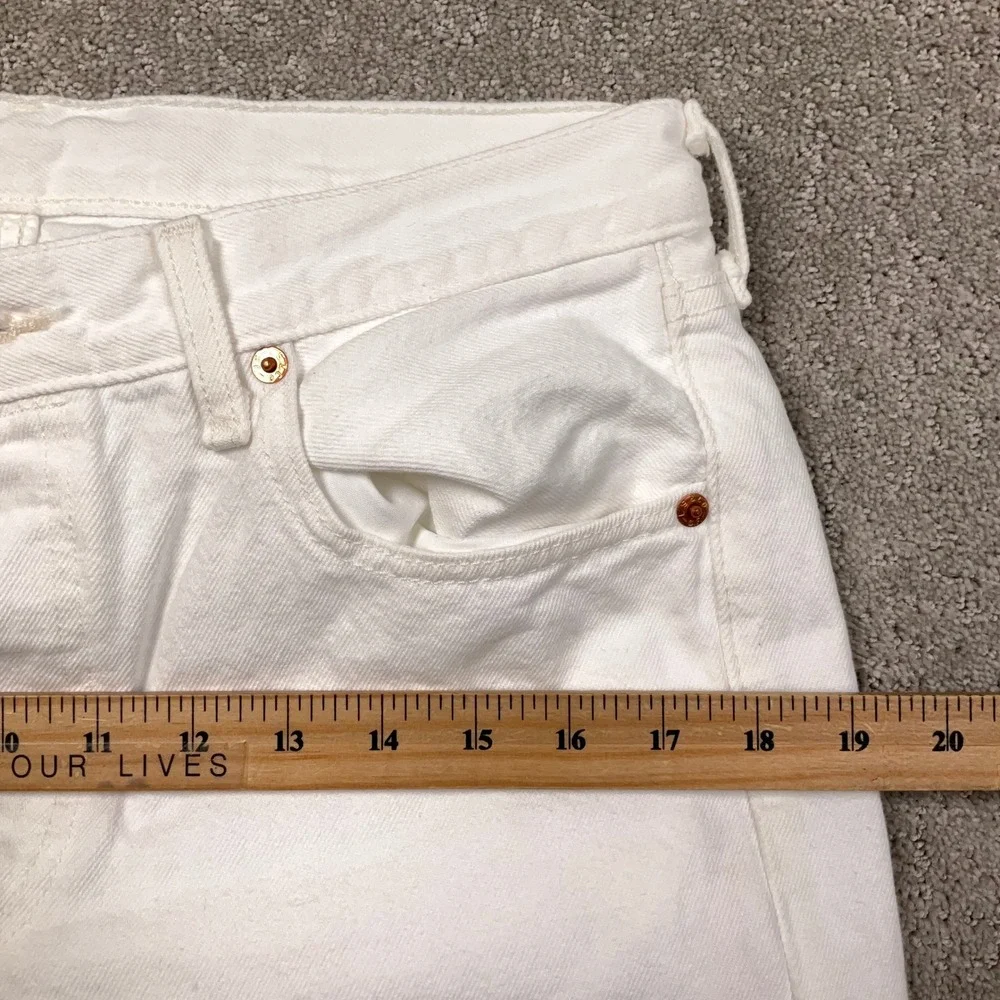 Levi's 501 Jeans Mens 30W 30L White Button Fly Straight Leg Coastal  Denim
